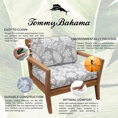 Tommy Bahama Deep Seating Lounge Cushion, 26" X 30" X 4", Tropical Chrome