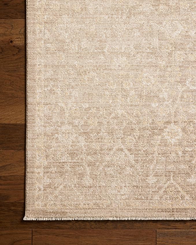 Loloi Chris Loves Julia Palma Collection PLM-01 Bark/Natural 9'-6" x 13'-1" Area Rug Vintage Style Boho Living Room Bedroom Carpet