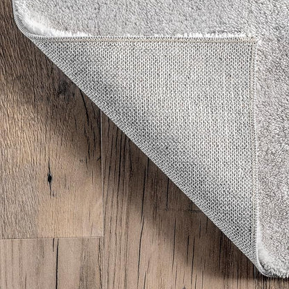nuLOOM 2' x 8' Cozy Plush Area Rug, Machine Washable, Non-Slip, Soft Fluffy Shag Carpet for Living Room Bedroom Kids Room Nursery Home Decor, Loni Light Grey