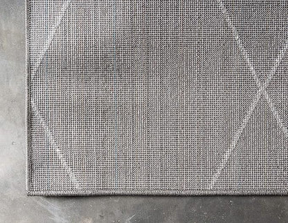 Unique Loom Trellis Frieze Collection Area Rug - Geometric (4" x 6", Dark Gray/ Ivory)