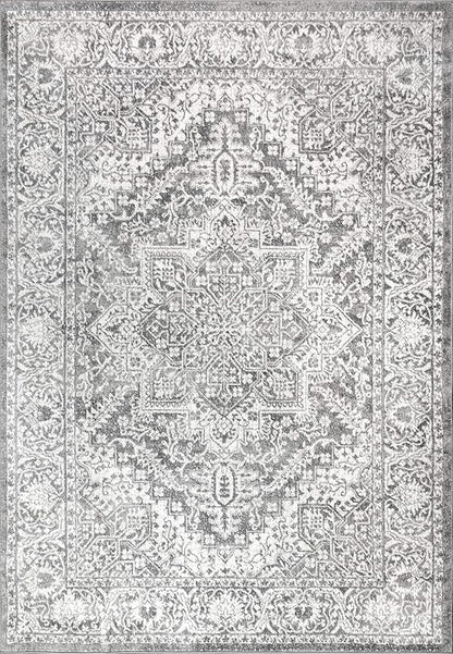 JONATHAN Y Modern Vintage Medallion Light Gray Indoor Area Rug, 9x12, Country, Floral, Easy-Cleaning for Living Room, Bedroom, Kitchen, Pet Friendly, Non-Shedding (MDP100A-9)