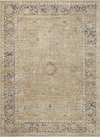 Loloi Magnolia Home by Joanna Gaines Millie Collection MIE-03 Gold/Charcoal 11'-6" x 15'-7", .25" Pile Height, Area Rug