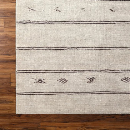 Livabliss x Becki Owens Rivi Moroccan Area Rug , 6'7" x 9', Ivory/Black