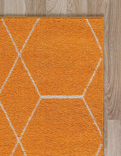 Unique Loom Trellis Frieze Collection Area Rug - Geometric (8' x 10', Orange/ Ivory)