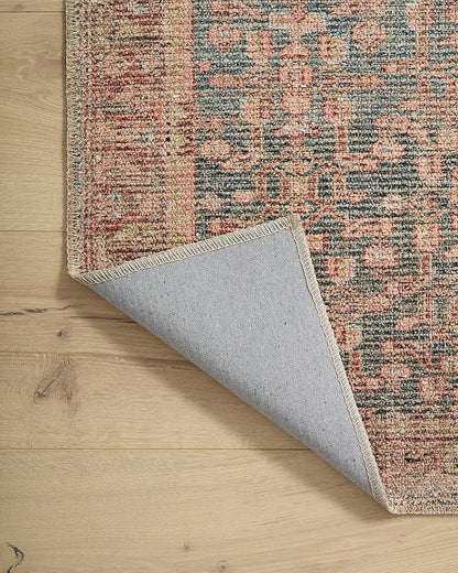 Loloi Angela Rose Aubrey Collection AUB-04 Blue/Terracotta 2'-6" x 12'-0", .19" Pile Height, Runner Rug