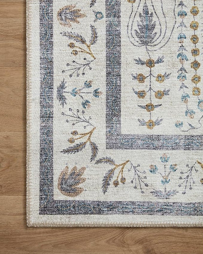 Loloi Rifle Paper Co. Maison Collection MAO-05 Wisteria Cream 2'-6" x 9'-6", .19" Pile Height, Runner Rug