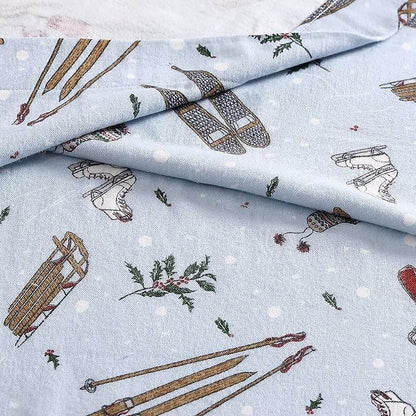 Eddie Bauer - Queen Sheets, Cotton Flannel Bedding Set, Brushed For Extra Softness, Cozy Home Decor (Snow Days, Queen)