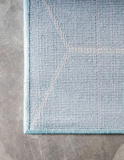 Unique Loom Trellis Frieze Collection Area Rug - Geometric (4' 1" x 6' 1", Light Blue/ Ivory)