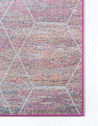 Unique Loom Trellis Frieze Collection Area Rug - Geometric (2' x 6' Runner, Multi/ Ivory)