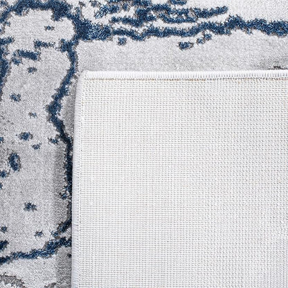 SAFAVIEH Craft Collection 5'3" x 7'6" Ivory Grey/Blue CFT877M Modern Abstract Non-Shedding Living Room Bedroom Dining Home Office Area Rug