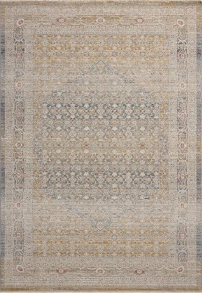Loloi Chris Loves Julia Ida Collection IDA-02 Stone/Gold 2'-7" x 10'-0", .19" Pile Height, Runner Rug