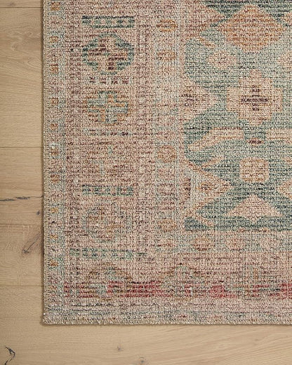 Loloi Angela Rose Aubrey Collection AUB-02 Aqua/Sand 5'-0" x 7'-0", .19" Pile Height, Area Rug