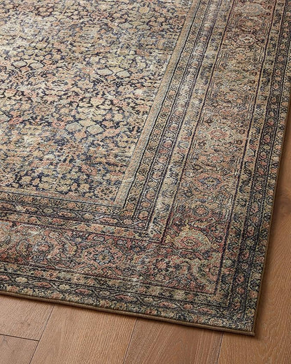 Loloi Amber Lewis Morgan Collection MOG-03 Denim/Multi 2'-3" x 7'-6" 38" Thick Runner Rug feat. CloudPile, Neutral, Room Décor, Vintage Inspired, Livingroom, Bedroom, Dining Area