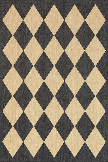 nuLOOM 4' x 6' Outdoor Performance Area Rug, Stain Resistant, Weather Resistant, High Traffic, Patio, Balcony, Outside, Sabina Dark Grey