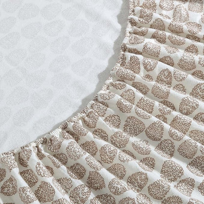 Eddie Bauer - Twin Sheets, Cotton Flannel Bedding Set, Brushed For Extra Softness, Cozy Home Decor (Little Creek Pine Cone Beige, Twin)