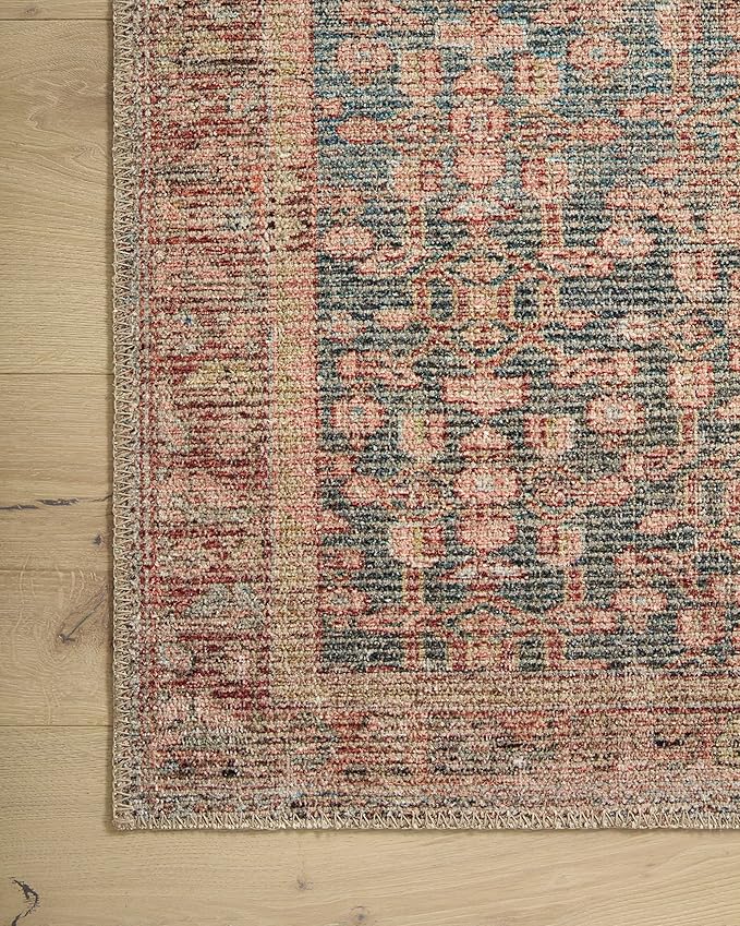 Loloi Angela Rose Aubrey Collection AUB-04 Blue/Terracotta 2'-6" x 7'-6", .19" Pile Height, Runner Rug