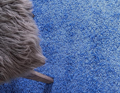Unique Loom Solid Shag Collection Area Rug (2' 7" x 19' 8" Runner, Periwinkle Blue)
