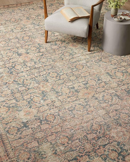 Loloi Angela Rose Aubrey Collection AUB-01 Navy/Multi 10'-0" x 14'-0", .19" Pile Height, Area Rug
