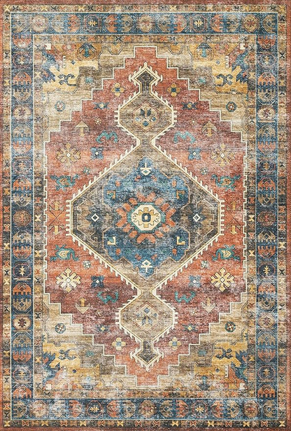 Loloi Skye Collection SKY-11 Rust/Blue 9'-0" x 12'-0" Area Rug