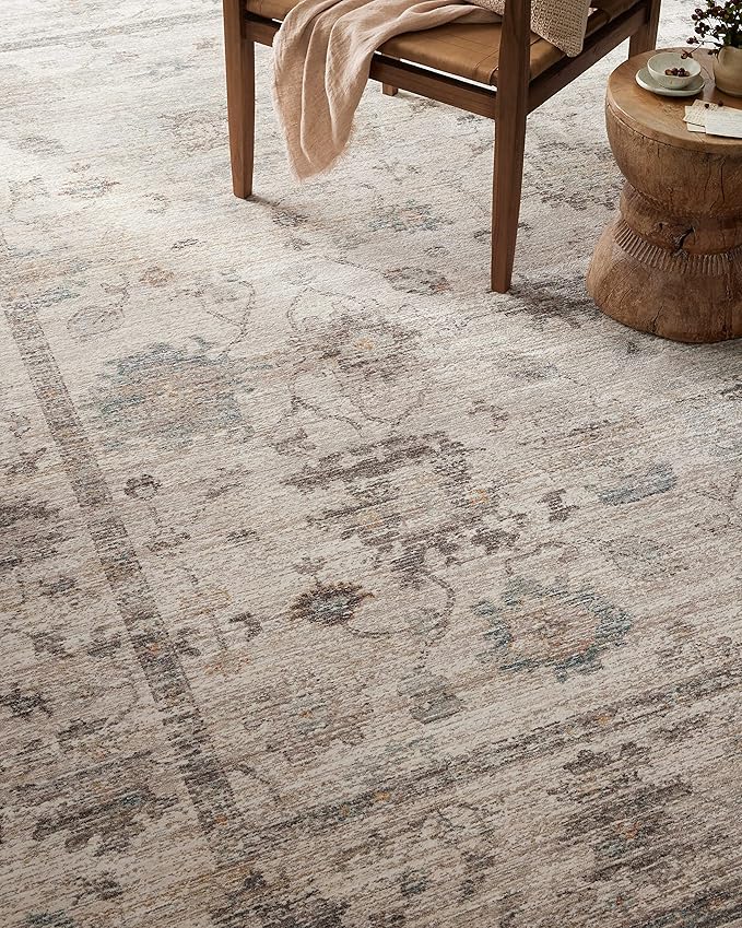 Loloi Magnolia Home by Joanna Gaines Millie Collection MIE-01 Silver/Dove 2'-7" x 14', .25" Pile Height, Runner Rug