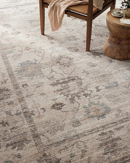 Loloi Magnolia Home by Joanna Gaines Millie Collection MIE-01 Silver/Dove 11'-6" x 15'-7", .25" Pile Height, Area Rug
