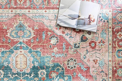 Loloi Skye Collection SKY-05 Brick/Ocean 2'-0" x 5'-0" Accent Rug