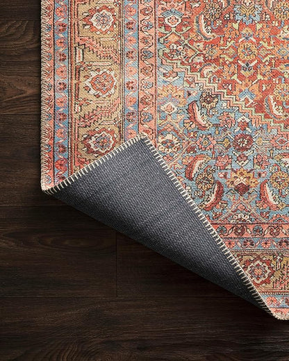 Loloi Loren Collection LQ-06 Red/Multi 3'-6" x 5'-6" Accent Rug