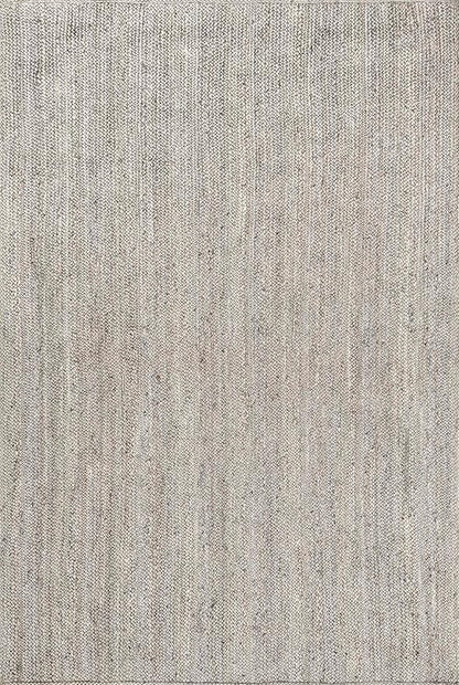 nuLOOM 8x10 Rigo Jute Hand Woven Area Rug, Grey, Solid Farmhouse Design, Natural Fiber, For Bedroom, Living Room, Dining Room, Hallway, Office, Kitchen, Entryway