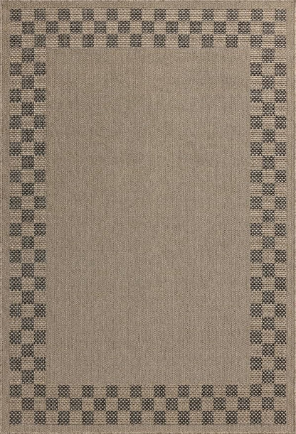 Loloi Chris Loves Julia Providence Collection PRC-01 Natural/Charcoal 7'-6" x 7'-6", .12" Pile Height, Indoor/Outdoor Round Area Rug