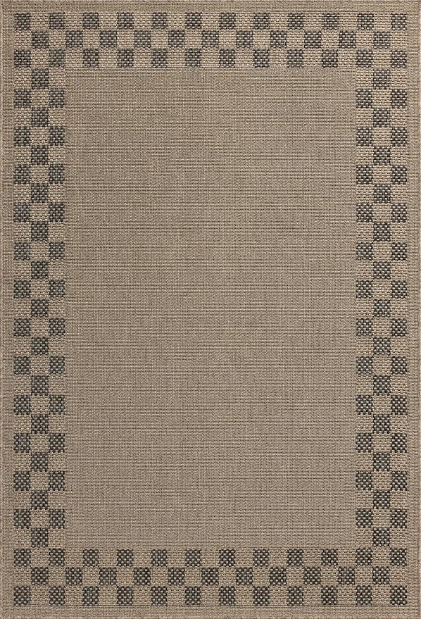 Loloi Chris Loves Julia Providence Collection PRC-01 Natural/Charcoal 7'-6" x 10', .12" Pile Height, Indoor/Outdoor Area Rug