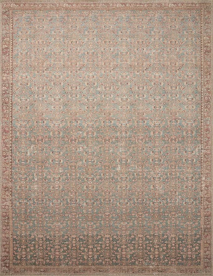 Loloi Angela Rose Aubrey Collection AUB-04 Blue/Terracotta 2'-6" x 12'-0", .19" Pile Height, Runner Rug