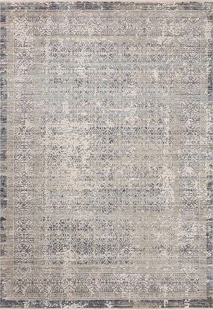Loloi Amber Lewis Alie Collection ALE-04 Sky/Stone 7'-10'' x 7'-10'', .13'' Pile Height, Round Area Rug