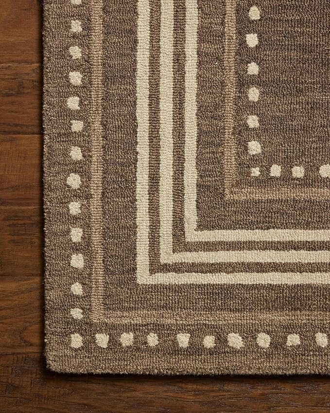 Loloi Chris Loves Julia Alfie Collection ALF-02 Bark/Natural 2'-3" x 3'-9" Accent Rug Wool Neutral Living Bedroom Dining Carpet