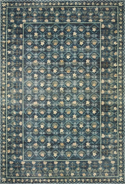 Loloi Rifle Paper Co. Eden Collection EDE-03 Lattice Indigo 2'-6" x 9'-6" Runner Rug feat. CloudPile™
