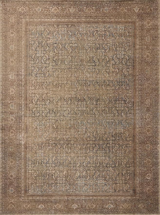 Loloi Amber Lewis Cambria Collection CBR-07 Ocean/Bark 8'-6" x 11'-6" Area Rug Jute, Neutral, Vintage Style, Antique Tone, Living, Bedroom, Dining, Carpet