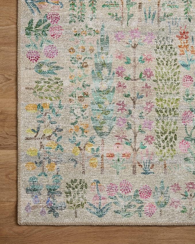 Loloi Rifle Paper Co. Maison Collection MAO-07 Khaki 5'-0" x 7'-6", .19" Pile Height, Area Rug