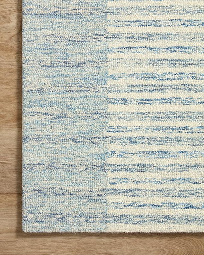 Loloi Chris Loves Julia Chris Collection CHR-01 Ivory/Denim 7'-9'' x 9'-9'', .50" Pile Height, Area Rug