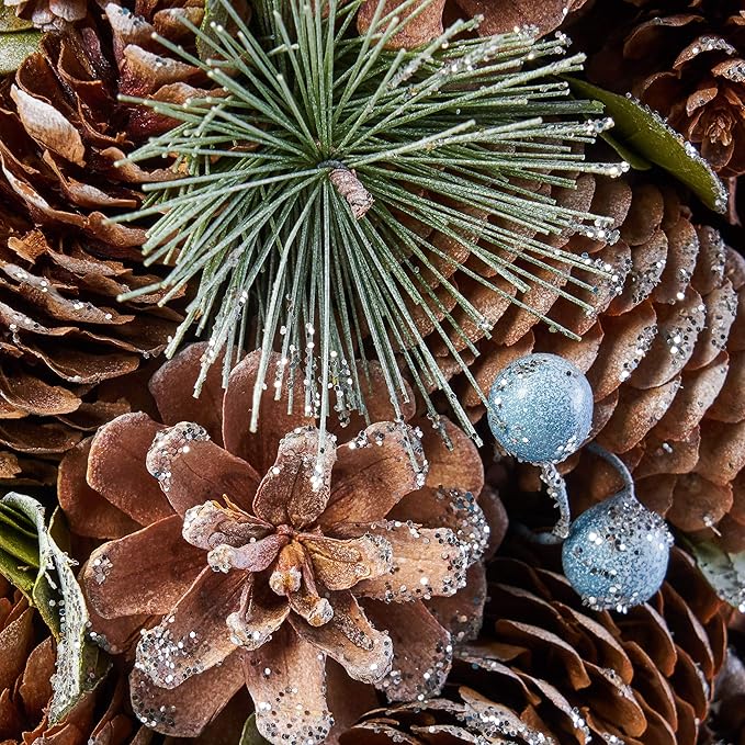 Christopher Knight Home Tabletop Christmas Tree, Natural + White + Glitter