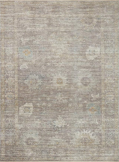 Loloi Magnolia Home by Joanna Gaines Millie Collection MIE-05 Stone/Natural 2'-7" x 12'-0", .25" Pile Height, Runner Rug