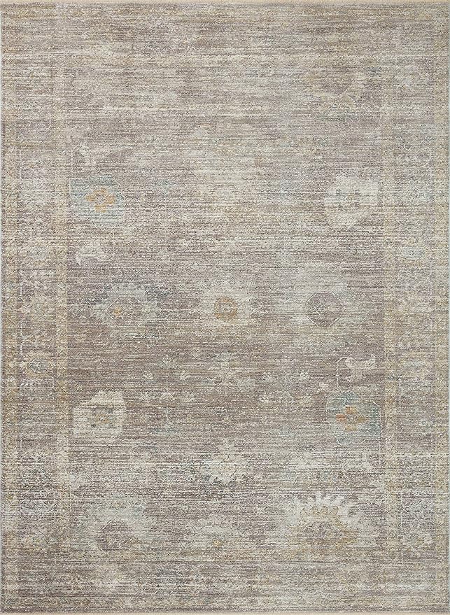Loloi Magnolia Home by Joanna Gaines Millie Collection MIE-05 Stone/Natural 5'-3" x 7'-6", .25" Pile Height, Area Rug