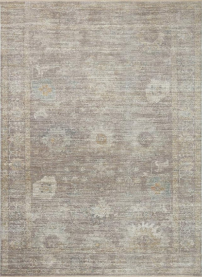 Loloi Magnolia Home by Joanna Gaines Millie Collection MIE-05 Stone/Natural 5'-3" x 7'-6", .25" Pile Height, Area Rug