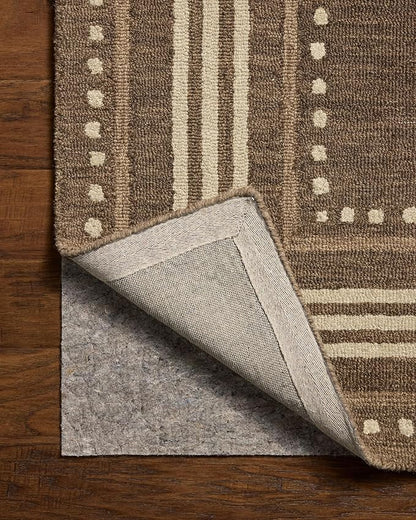 Loloi Chris Loves Julia Alfie Collection ALF-02 Bark/Natural 3'-6" x 5'-6" Accent Rug Wool Neutral Living Bedroom Dining Carpet