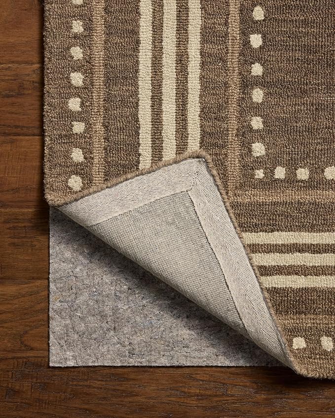 Loloi Chris Loves Julia Alfie Collection ALF-02 Bark/Natural 8'-6" x 11'-6" Area Rug Wool Neutral Living Bedroom Dining Carpet