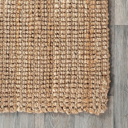 Nuloom Ashli Hand Woven, Natural, 2' 6" x 6', Farmhouse, Jute, Soft and Textured, High Traffic, Stain Resistant, Easy Clean, Durable Runner for Bedroom, Living Room, Dining Space, Den, Foyer, Entryway