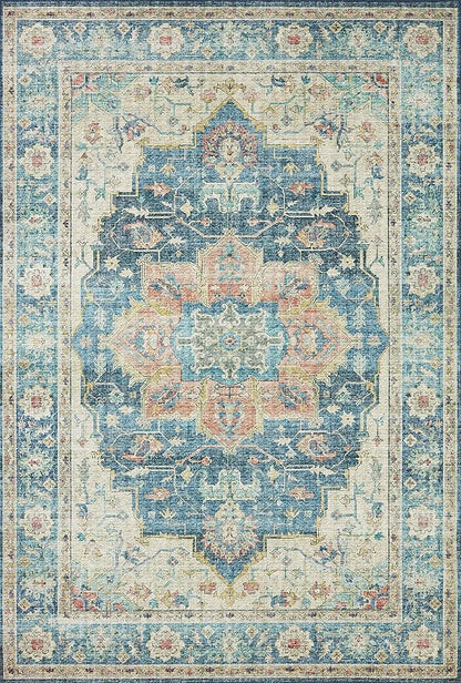 Loloi Skye Collection SKY-12 Ocean/Multi 2'-0" x 5'-0" Accent Rug