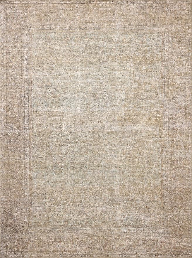 Loloi Amber Lewis Cambria Collection CBR-06 Multi/Natural 6'-0" x 9'-0" Area Rug Jute, Neutral, Vintage Style, Antique Tone, Living, Bedroom, Dining, Carpet