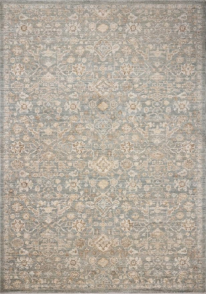 Loloi Chris Loves Julia Palma Collection PLM-05 Blue/Natural 5'-3" x 7'-6" Area Rug Vintage Style Boho Living Room Bedroom Carpet