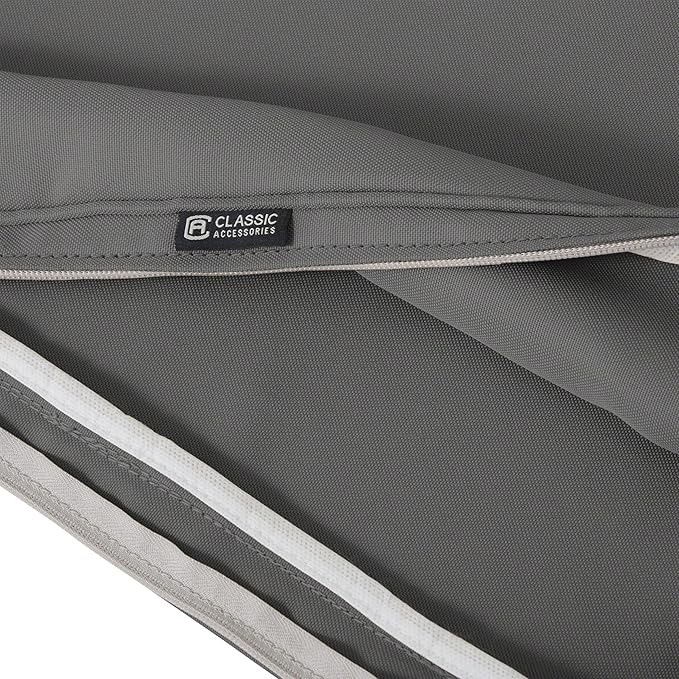 Classic Accessories Montlake FadeSafe Water-Resistant 23 x 23 x 5 Inch Outdoor Seat Cushion, Outdoor Chair Cushion, Light Charcoal Grey, Outdoor Chair Cushions, Patio Chair Cushions, Patio Cushions