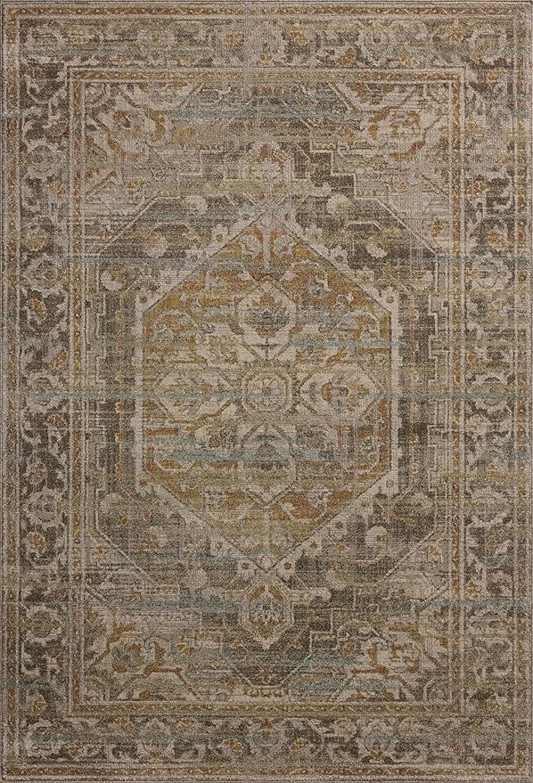 Loloi Magnolia Home by Joanna Gaines Mona Collection MOA-01 BARK/Sunrise 3'-7" x 5'-7" Accent Rug