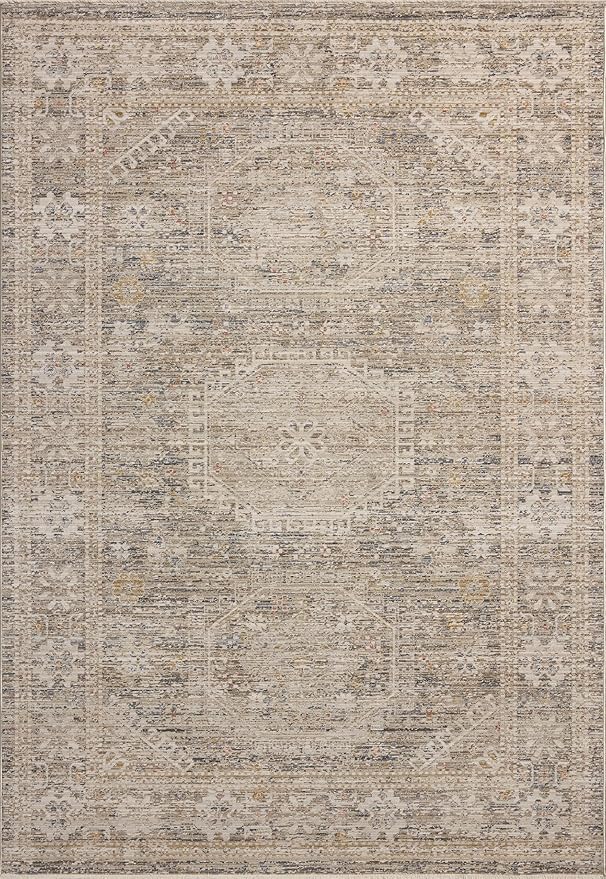 Loloi Chris Loves Julia Ida Collection IDA-01 Taupe/Multi 5'-3" x 7'-6", .19" Pile Height, Area Rug